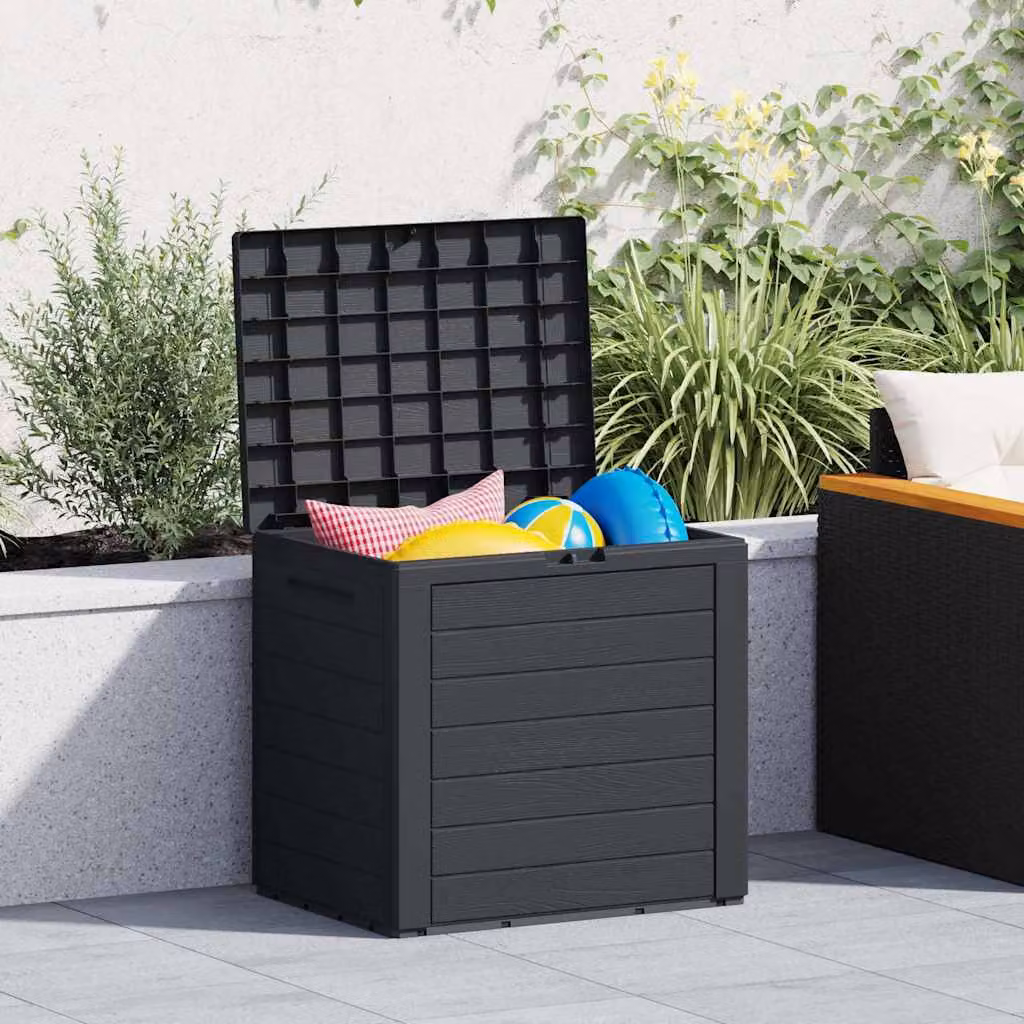 Baule da giardino vidaXL in polipropilene color antracite L/P/H: 58,5 x 46 x 55 cm