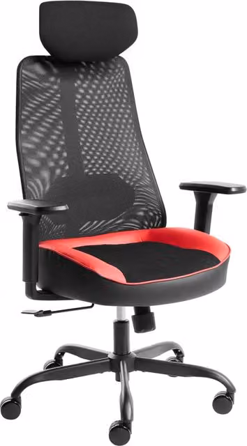 Sedia da ufficio ergonomica BELIANI moderna con poggiatesta, braccioli e base girevole a 360 gradi, colore grigio e nero, altezza regolabile – 1