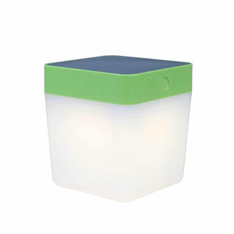 Lampada portatile per esterni TABLE CUBE - SOLAR verde Lutec 6908001339
