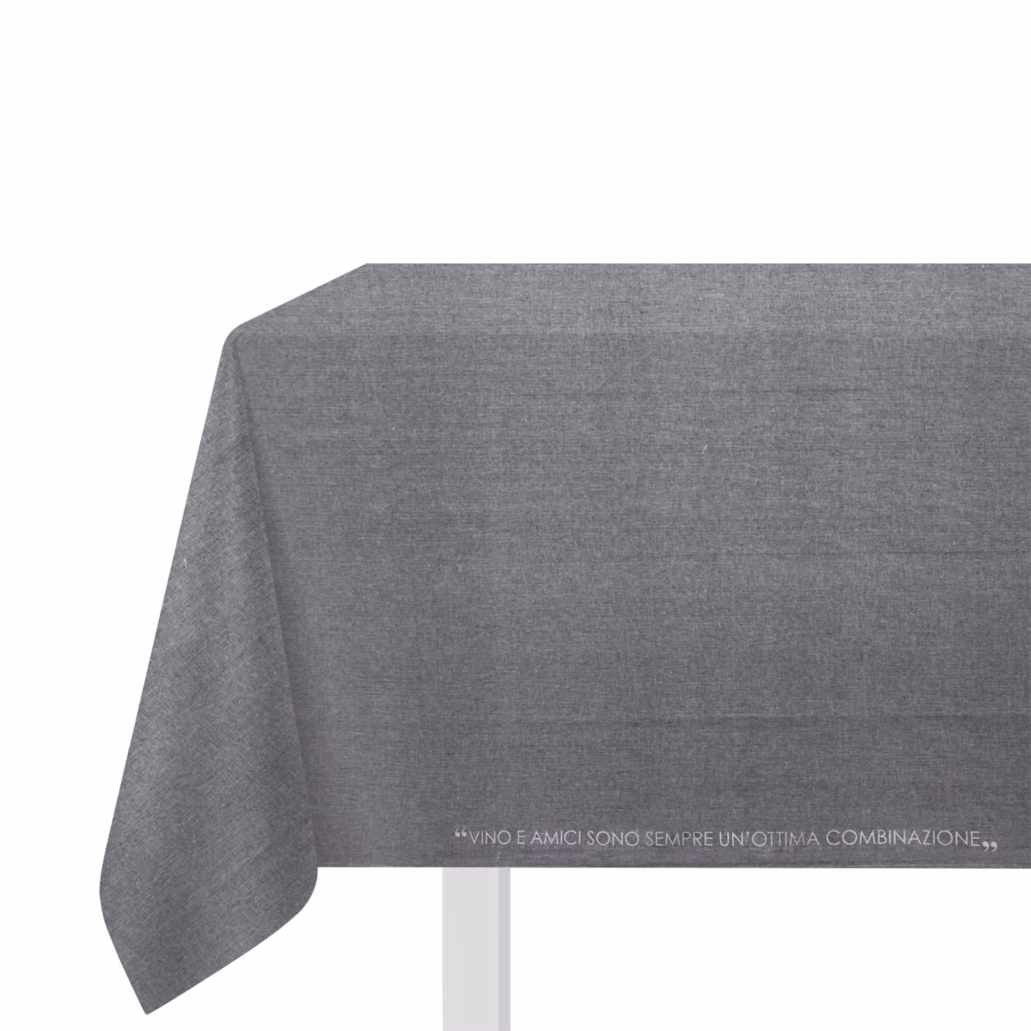 Tovaglia Kasanova con scritta Quotes, design moderno grafico, colore antracite, L: 240 cm, P: 140 cm – 2