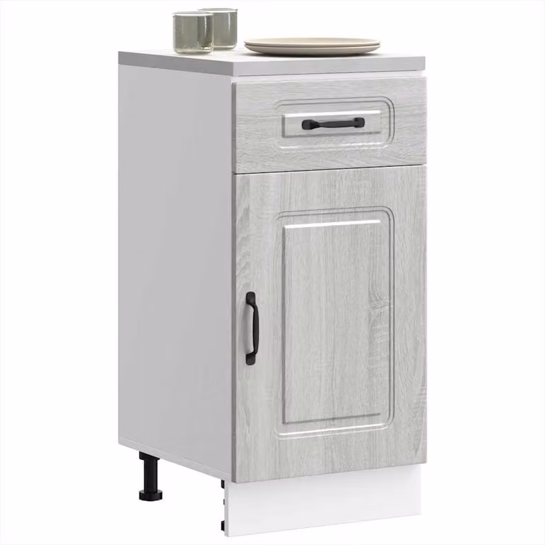 Base da cucina vidaXL Kalmar Grigio Sonoma in legno multistrato e MDF, L: 46 cm, P: 40 cm, H: 81,5 cm