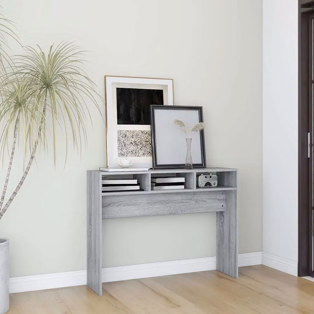 vidaXL Tavolino Consolle in Legno Multistrato Grigio Sonoma L 105 x P 30 x H 80 cm