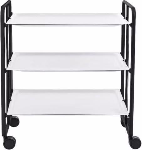 Carrello da cucina pieghevole nero con ruote BAUHAUS 3 ripiani