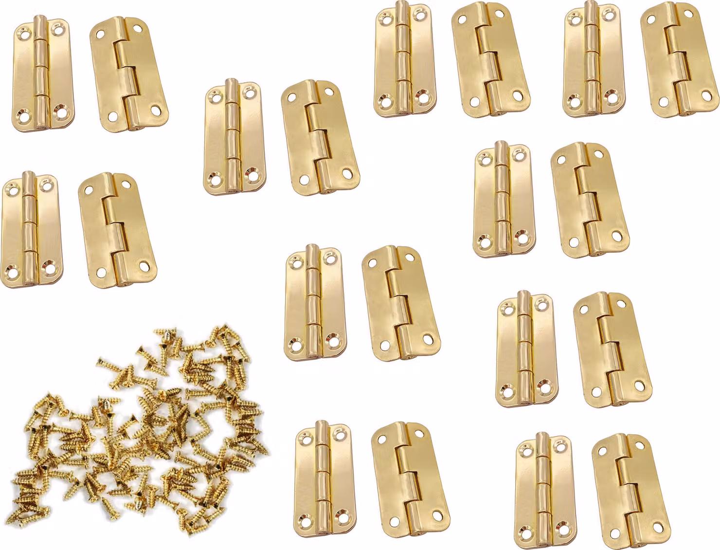 Set di 20 robuste cerniere metalliche per scatola (18x35 mm, colore oro)