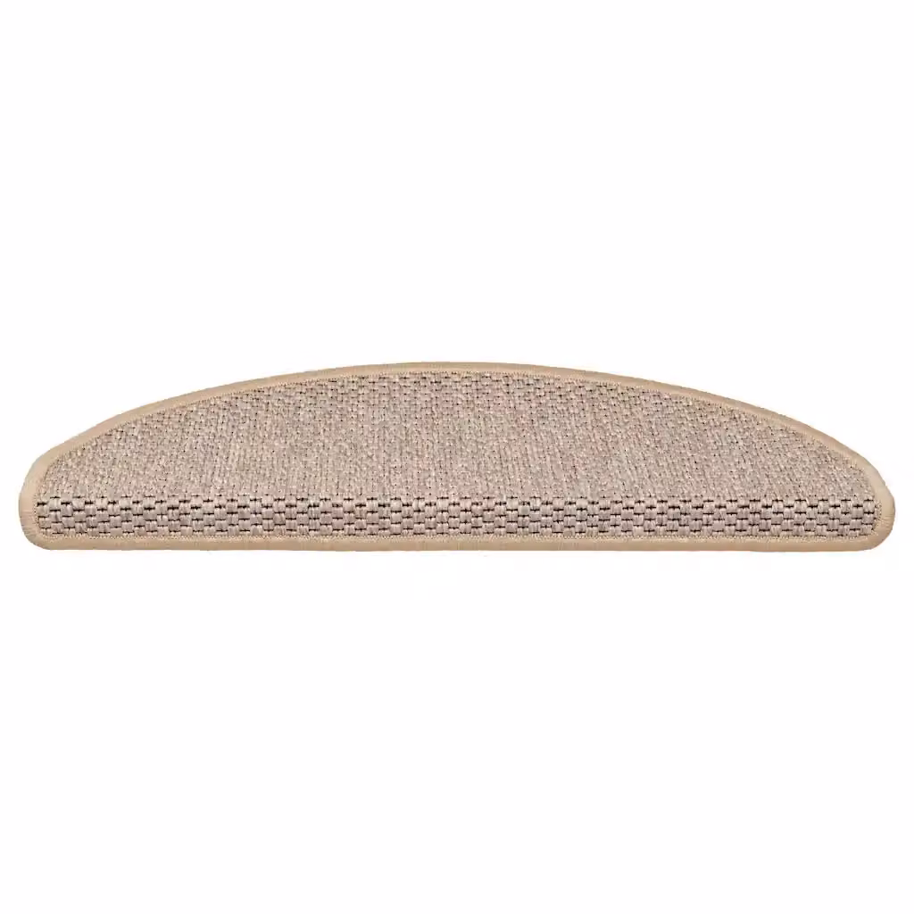 Set di 30 Tappeti Adesivi per Scale vidaXL con Aspetto Sisal, Antiscivolo e Assorbente, Beige Chiaro, L: 65 cm, P: 21 cm, H: 4 cm – 2