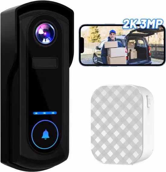 Telecamera di videosorveglianza compatibile con smartphone - Telecamera di sorveglianza wireless con visione - Telecamera di sorveglianza intelligente - Telecamera di sorveglianza con immagini - Illuminazione domestica e sicurezza - Telecamera di sorvegli