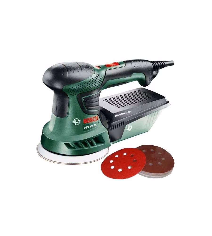Bosch PEX 300 AE Levigatrice orbitale con velocità regolabile e sistema microfiltro, Nero Verde – 3