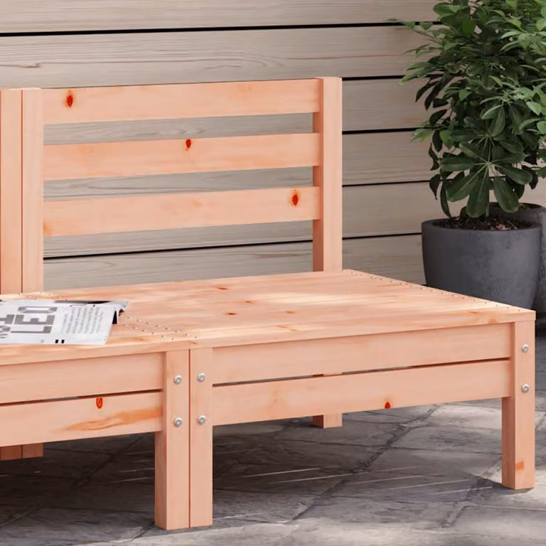 vidaXL Divano da Giardino Senza Braccioli in Legno di Douglas Naturale Marrone