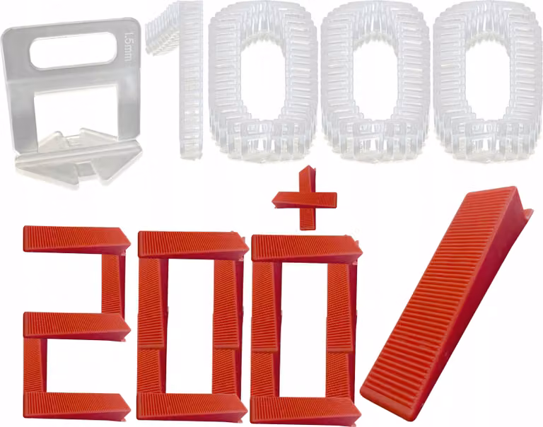 Set di livellamento per piastrelle Sistema di livellamento 1000 clip 1,5 mm 200 cunei Piastrellista