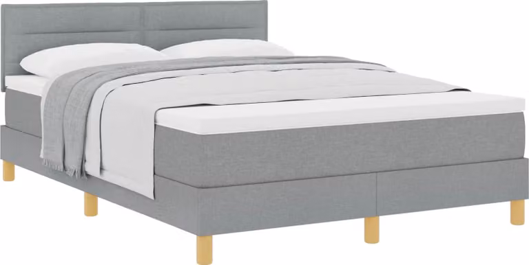 Letto a molle con cuscino Grigio chiaro 140 x 200 cm Tessuto