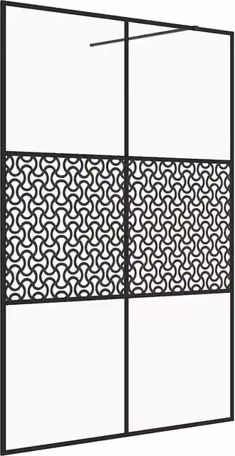 Parete per Doccia Walk-in Vetro Trasparente ESG 140x195cm Nera CFW5309242