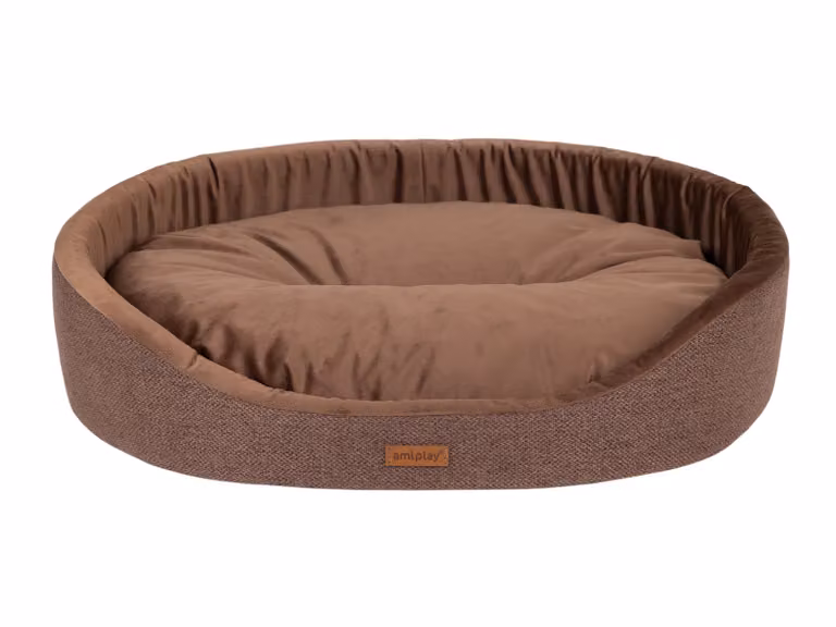 Letto per cani ovale SIDNEY marrone taglia S, M, L, XL, XXL Taglia: XL - 72x62x16 cm