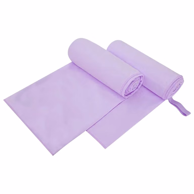 Set di 2 asciugamani sportivi in microfibra vidaXL, viola, L: 200 cm, P: 100 cm