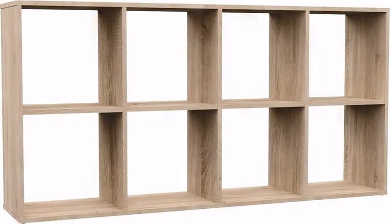 Libreria a scaffali 2x4, scaffale per libri, scaffale a cubi, colore marrone