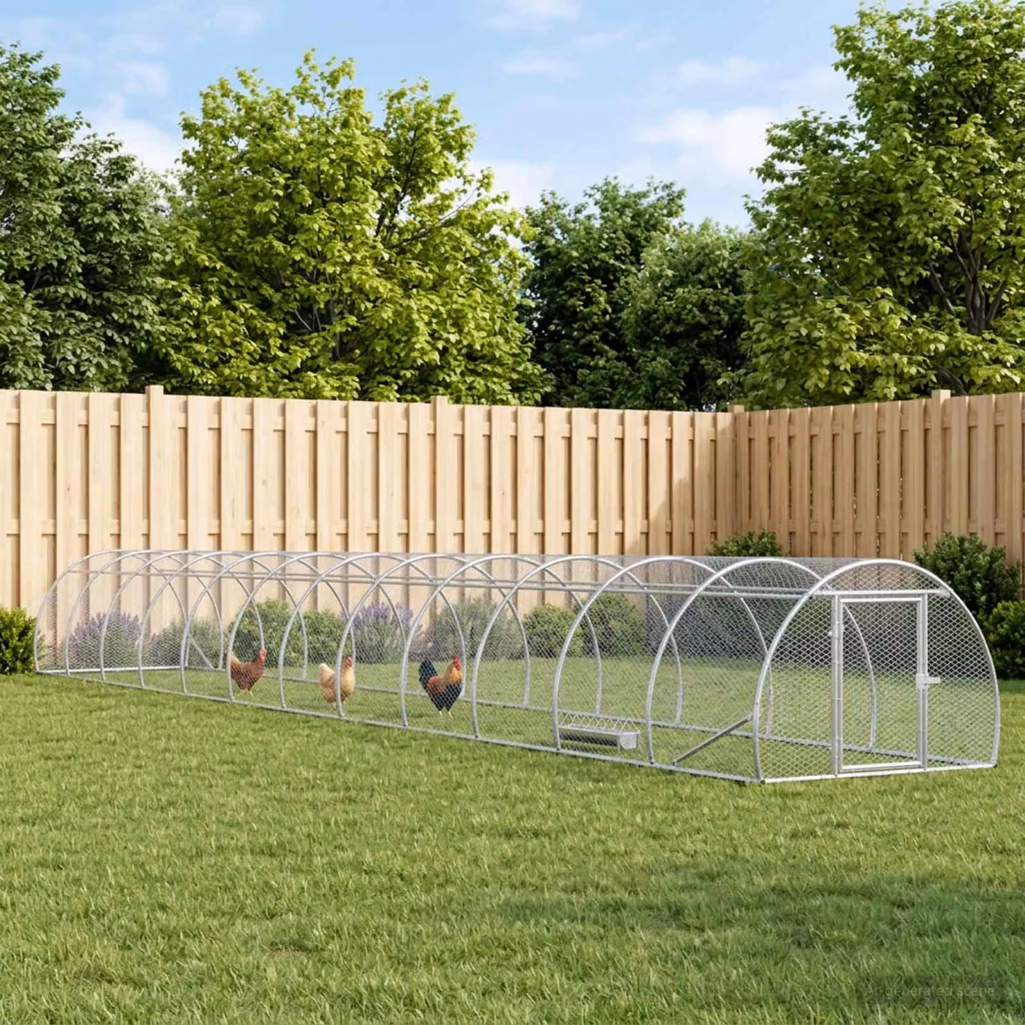 vidaXL Pollaio Argento 1200 x 150 x 100 cm Acciaio zincato