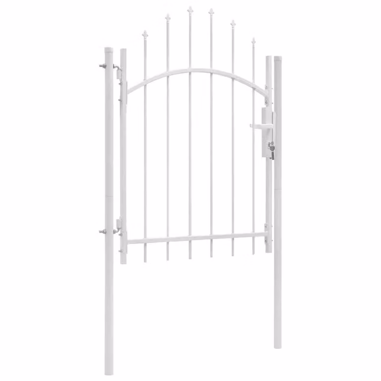 Cancello da giardino a battente vidaXL in acciaio bianco L: 100 cm, H: 150 cm