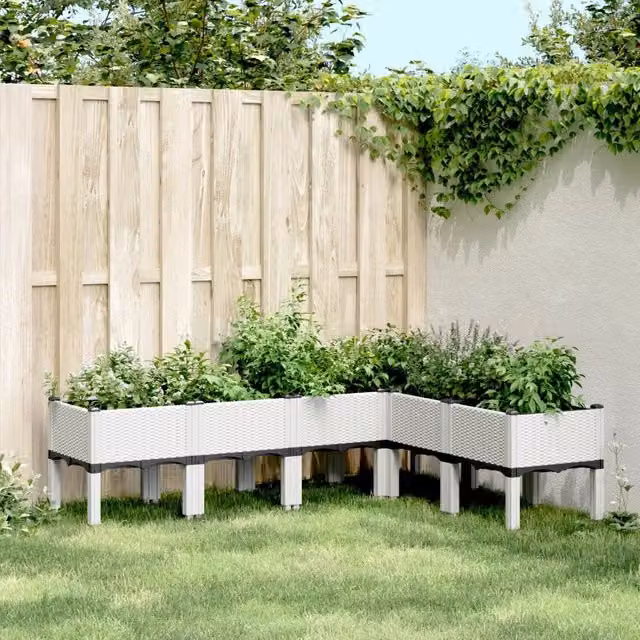 Fioriera da giardino Videx in plastica bianca L/P/H: 160 x 120 x 42 cm – 1