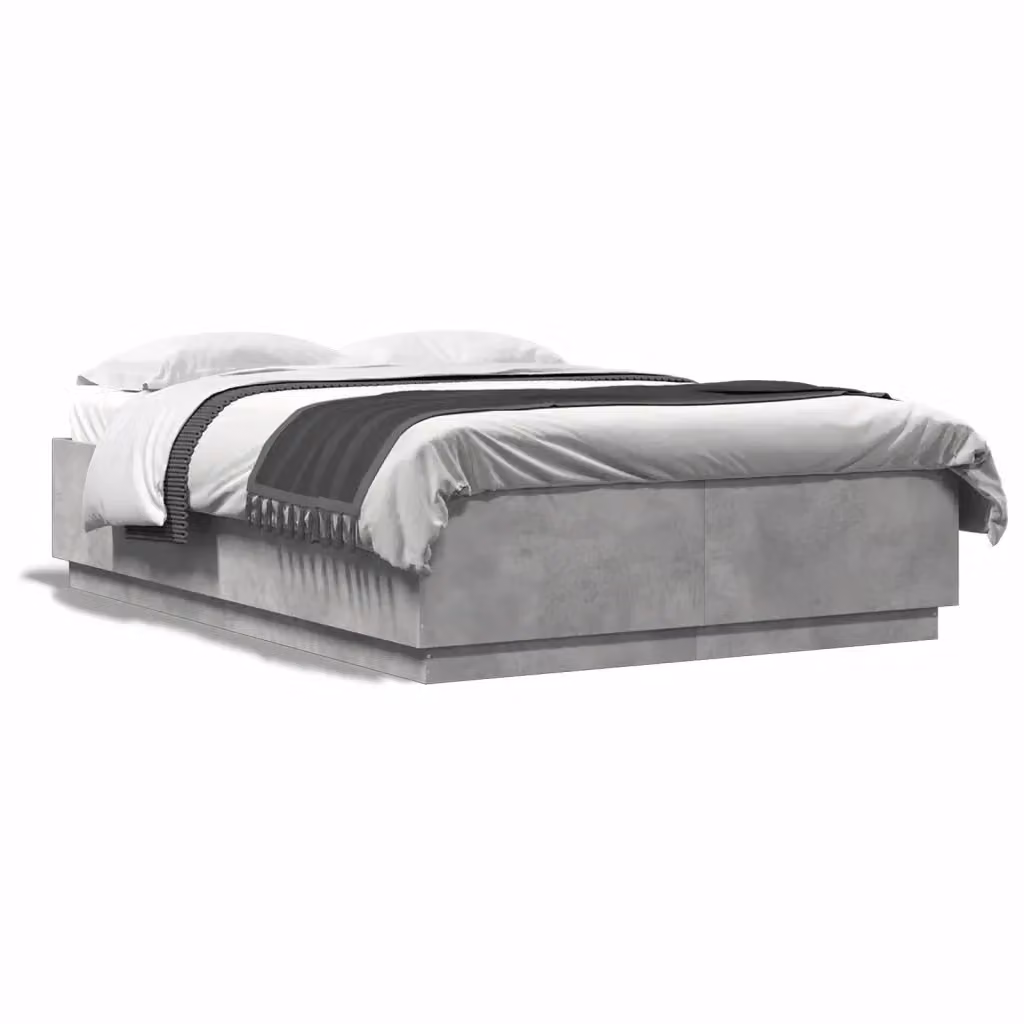 Letto con giroletto vidaXL in legno multistrato grigio L: 120 cm, P: 200 cm, H: 40 cm – 2