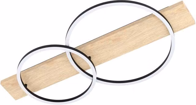 Plafoniera LED Boyal EGLO moderna con telecomando, colore bianco e nero, luce bianco caldo