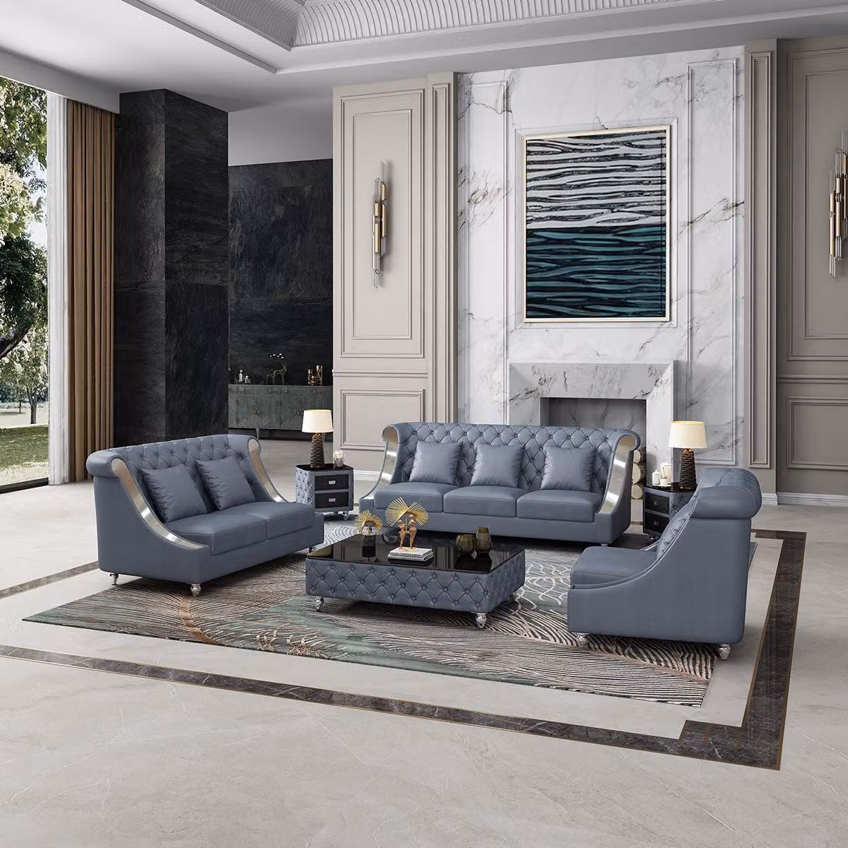 Sofagarnitur 3 2 1 Sitzer Set Design Sofa Polster Couchen Couch Modern Luxus