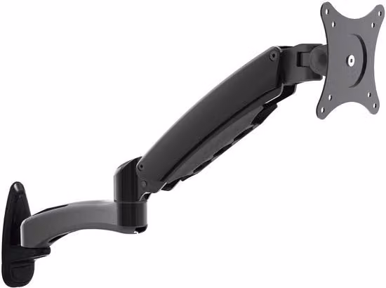 Supporto a muro per monitor da 15 a 27 pollici con standard VESA 75/100, colore nero, modello HF18DB
