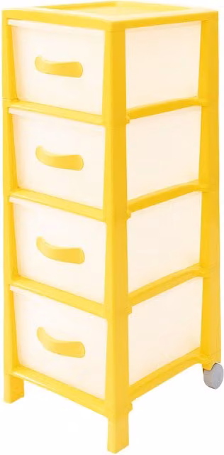 Cassettiera Futura Slim Belli e Forti con 4 Cassetti Gialla