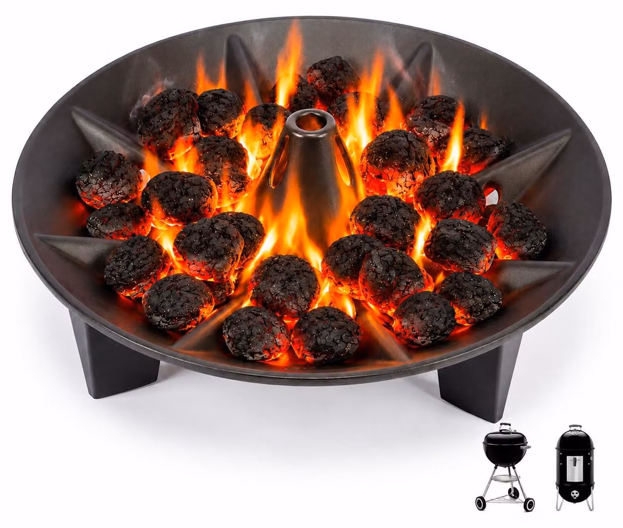 Porta carbone e supporti per briquette, compatibili con barbecue a carbone da 47/57/67 cm, per sostituire la griglia del carbone