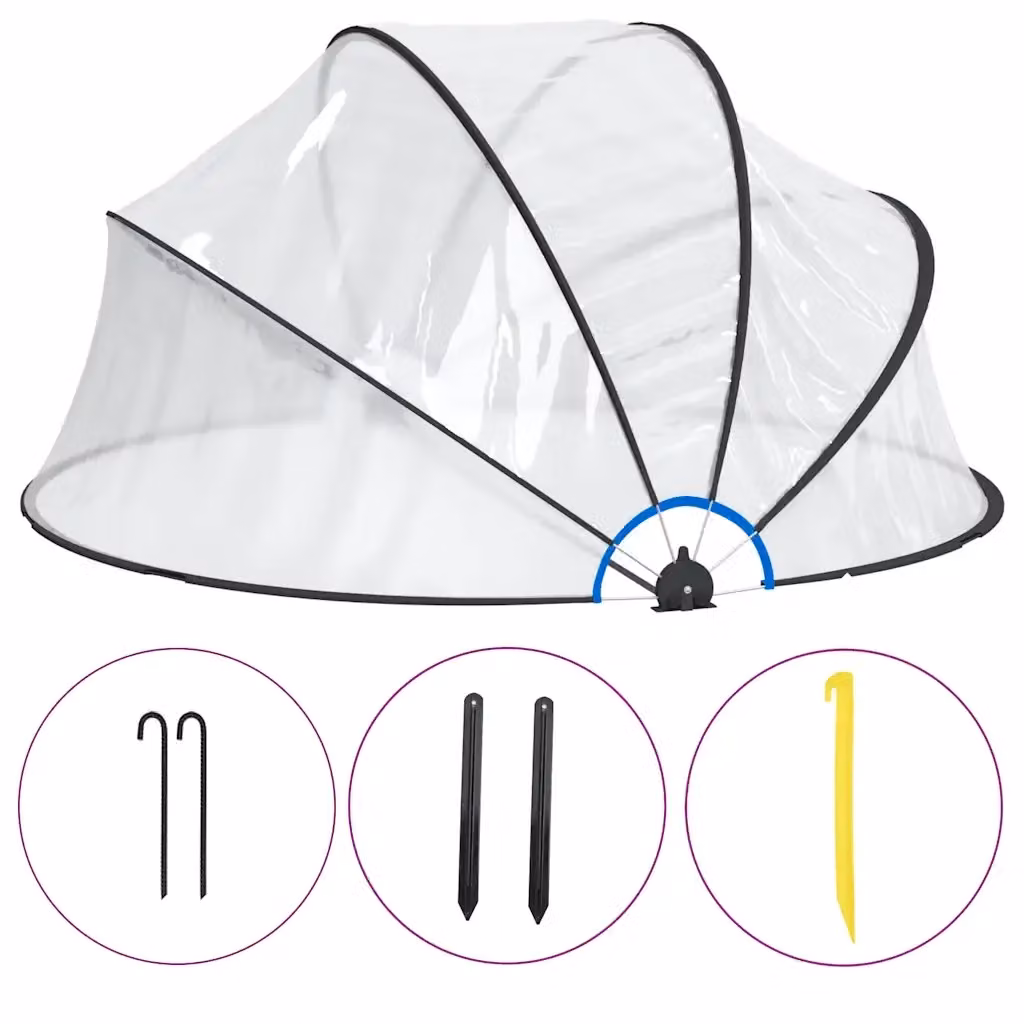 Cupola per Piscina Rotonda vidaXL in PVC Trasparente L: 315 cm, H: 158 cm – 2