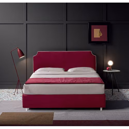 Letto matrimoniale fisso o con contenitore imbottito interamente sfoderabile Biancaneve Nefi Italia