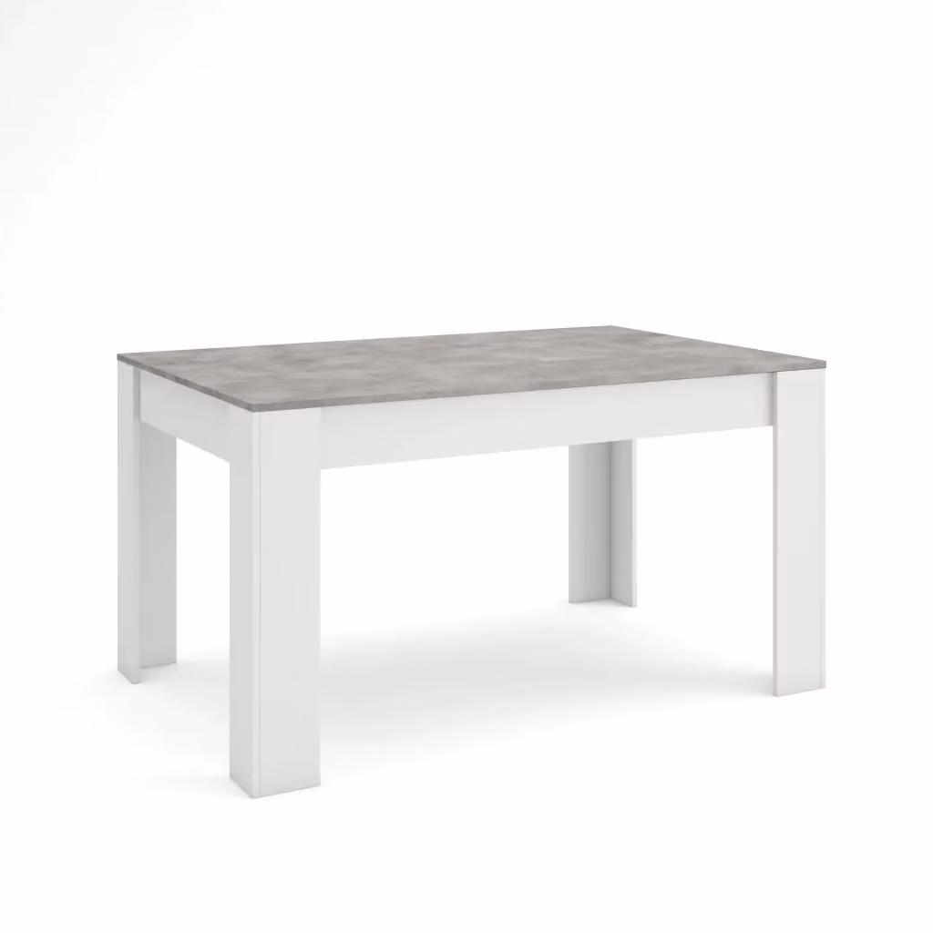 Tavolo da pranzo moderno SKRAUT HOME rettangolare per 6 persone, grigio e bianco, L: 140 cm, P: 90 cm, H: 76 cm – 2