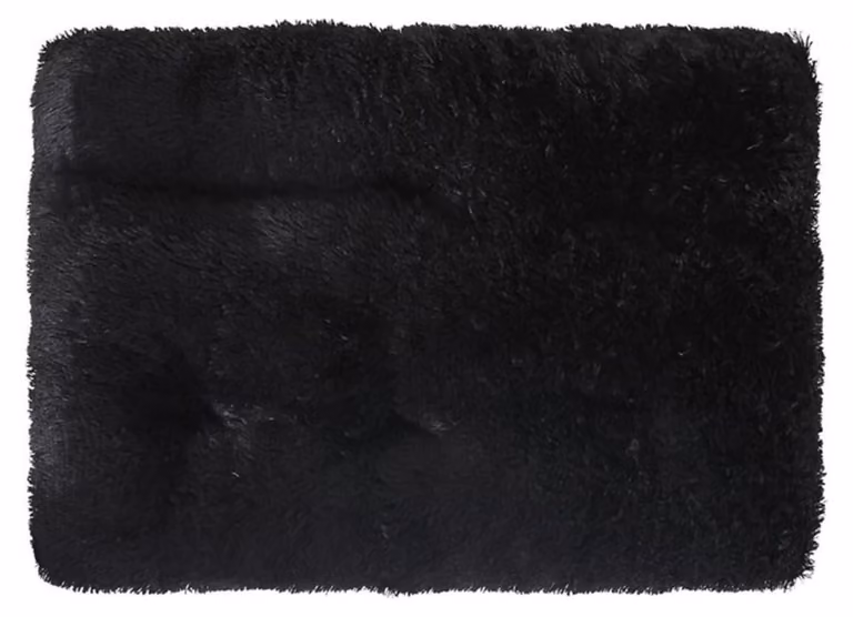 Cuccia per cani rettangolare, morbida e in peluche, lettino per animali domestici, adatto anche per gatti, caldo, antiscivolo, colore nero, taglia S, dimensioni 55x40 cm