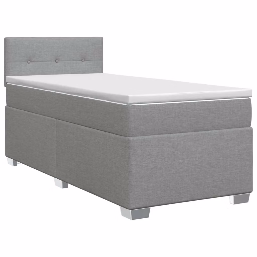 Letto box spring con materasso ibrido vidaXL Grigio Chiaro L/P: 100 x 200 cm – 2