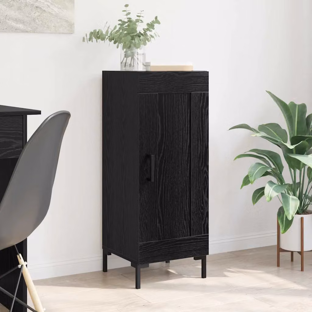 Credenza moderna vidaXL Olden in Rovere e Nero, L/P/H: 34 x 34 x 90 cm
