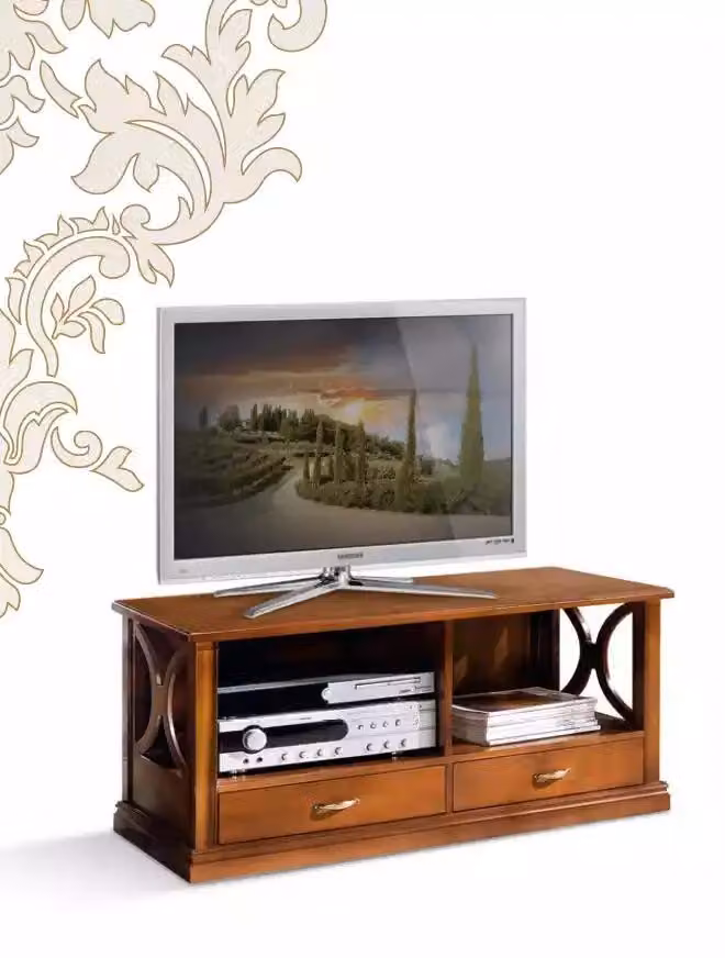 TV-Ständer 2x Schubladen Luxus Designer Möbel Wohnzimmer Ablage Schrank
