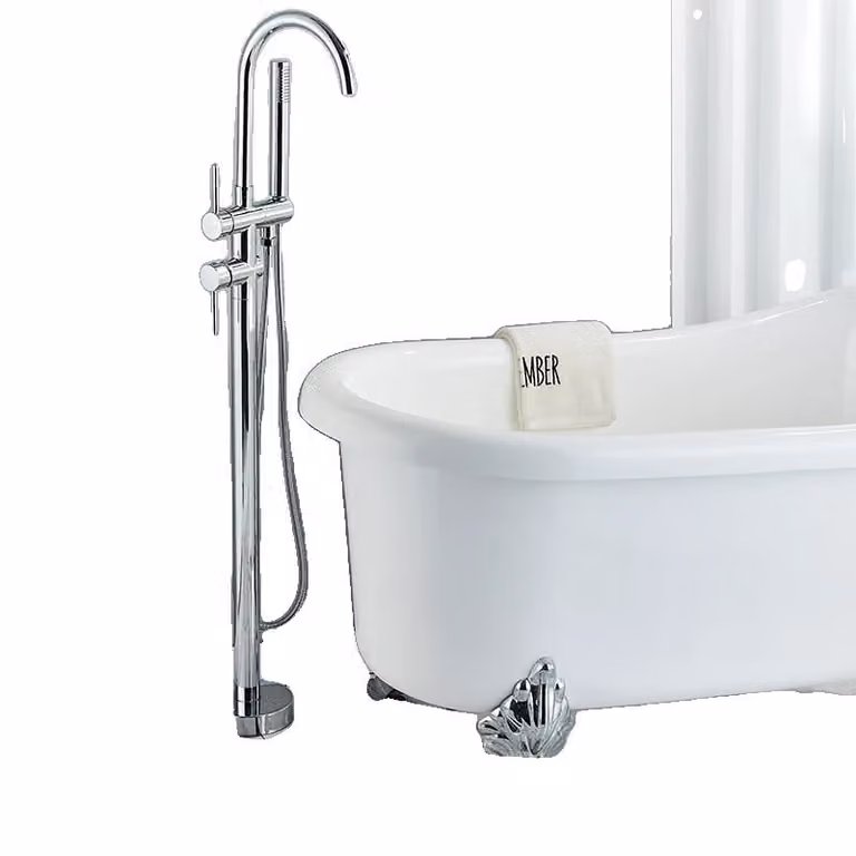 Rubinetto da bagno, bocca girevole a 360°, doccetta in ABS, cromo A