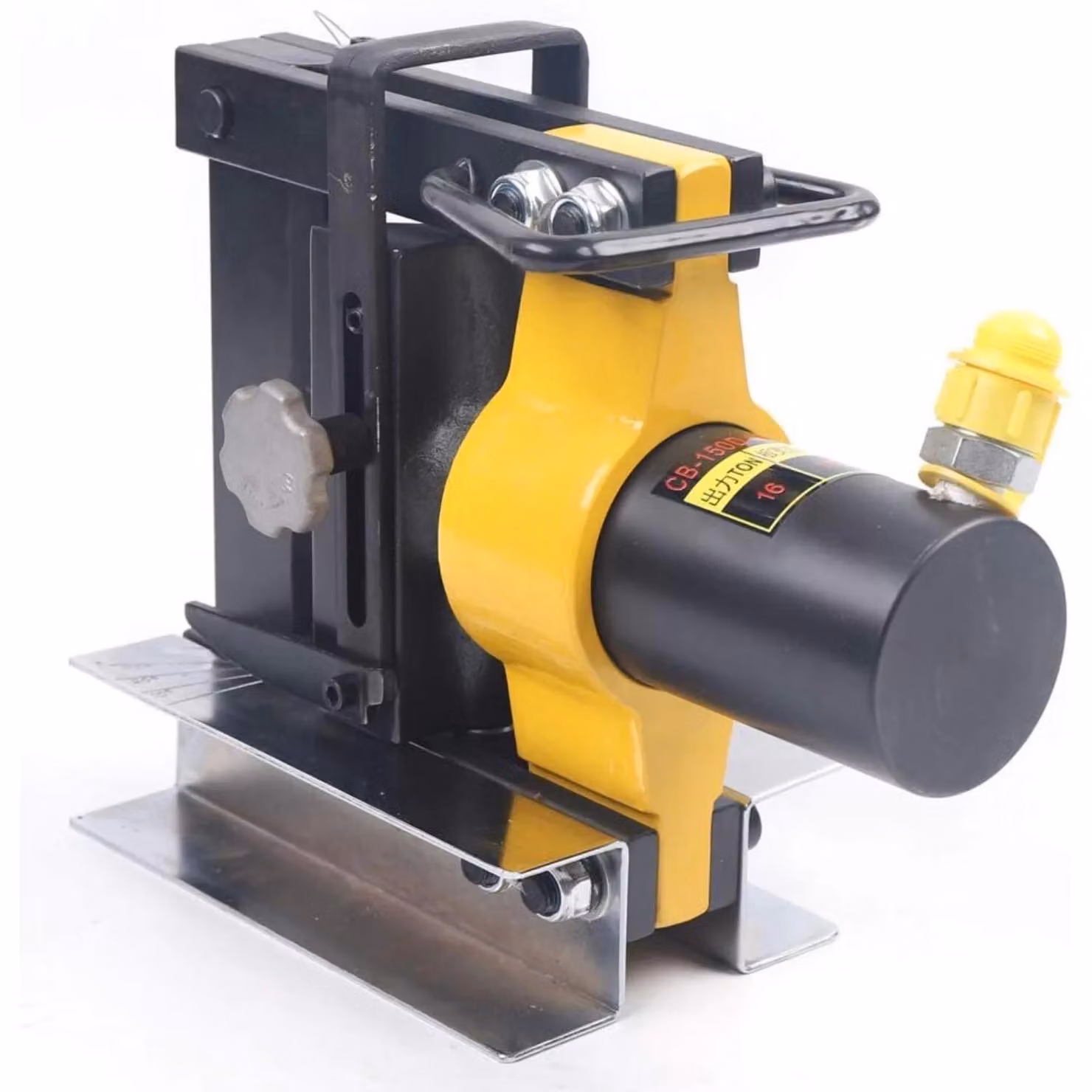 Macchina piegatrice idraulica da 16 t - Macchina piegatrice per tubi da 150 mm - Macchina piegatrice per lamiere di rame, alluminio e ferro - Piegatrice angolare da 90° a 180° - Colore: nero e giallo