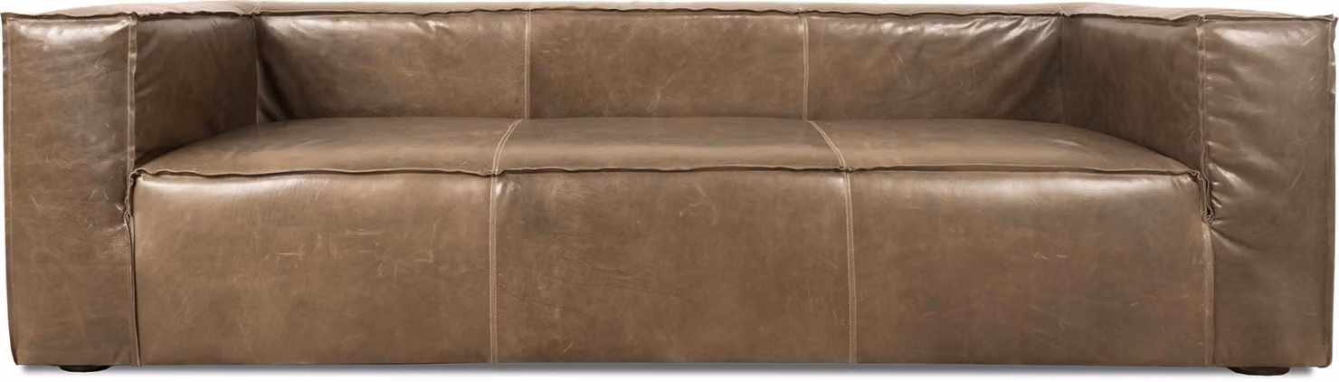 XXL Dunkelbeige Sofa 3 Sitzer Couch Chesterfield Polster Sitz Garnitur Leder