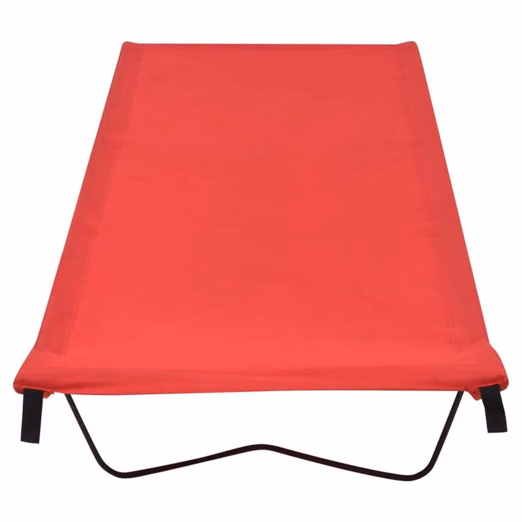 Letto da Campeggio 180x60x19 cm Tessuto Oxford e Acciaio Rosso