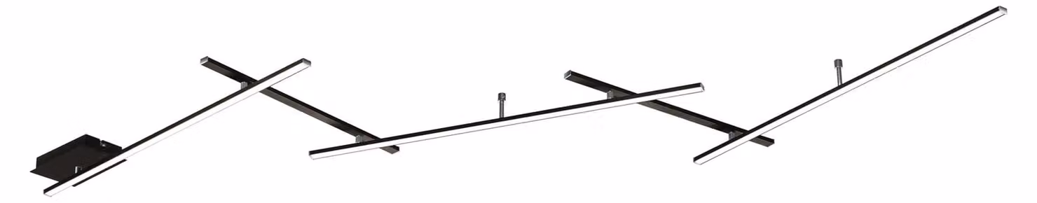 Pannello luminoso a LED Indira, metallo nero opaco, 3x6W + 2x3,5W LED, dimmerabile
