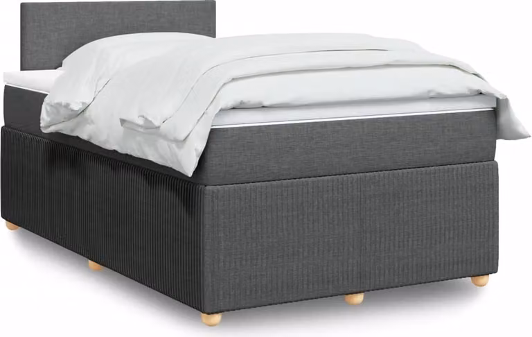 Maison Exclusive - Giroletto a Molle con Materasso Grigio Scuro 120x190cm Tessuto
