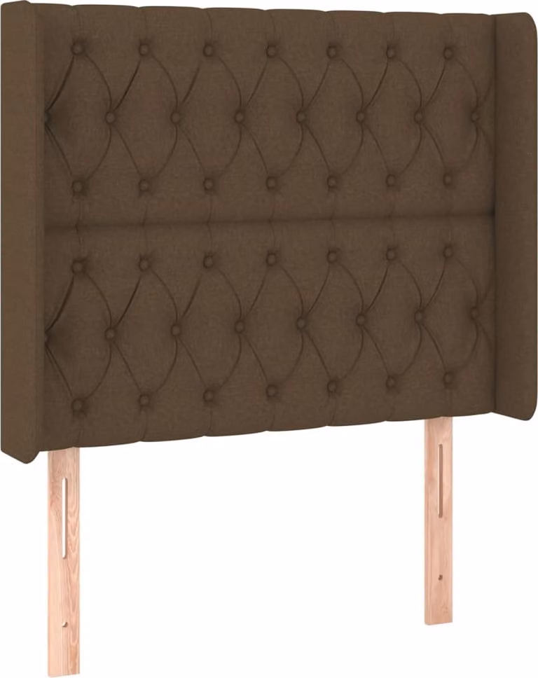 Testiera ad Orecchio Marrone Scuro 93x16x118/128 cm in Tessuto