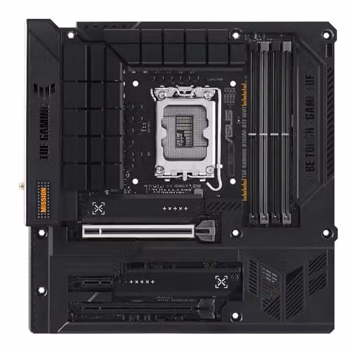 ASUS TUF GAMING B760M-BTF WIFI Scheda madre Intel B760 (LGA 1700) mATX, DDR5, PCIe 5.0, M.2, Intel Wi-Fi 6, Realtek 2.5Gb Ethernet, DP, HDMI, USB 3.2 Gen 2x2 Type-C, USB 3.2 Gen 2 e Type-C, Aura Sync