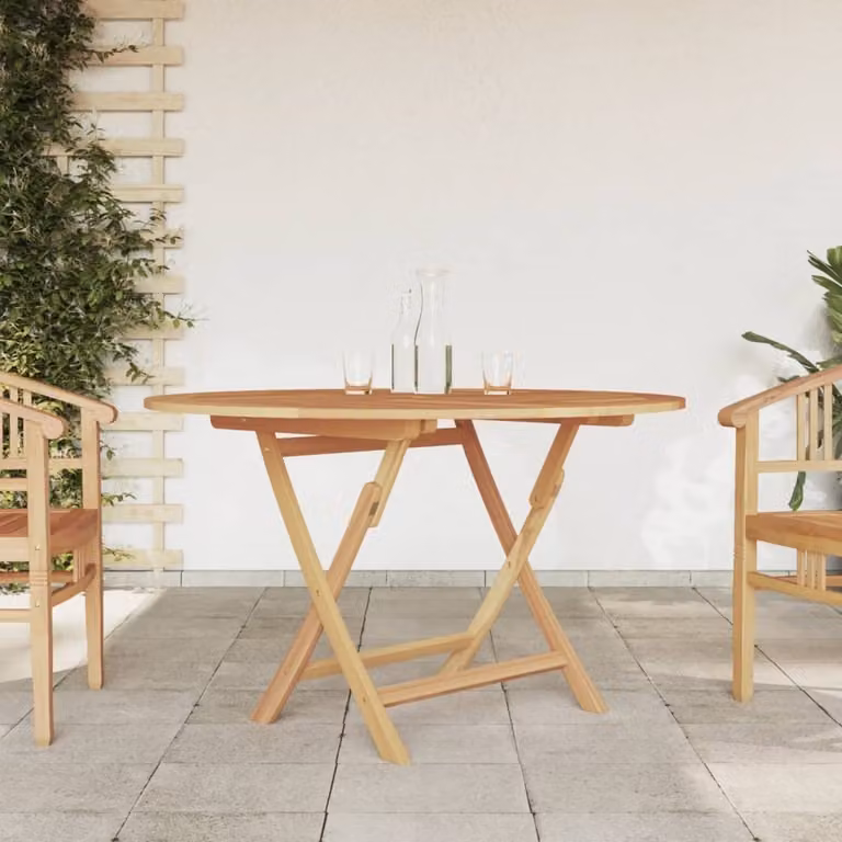 Maison Exclusive - Tavolo da giardino pieghevole, diametro 110x75 cm, in legno massello di teak