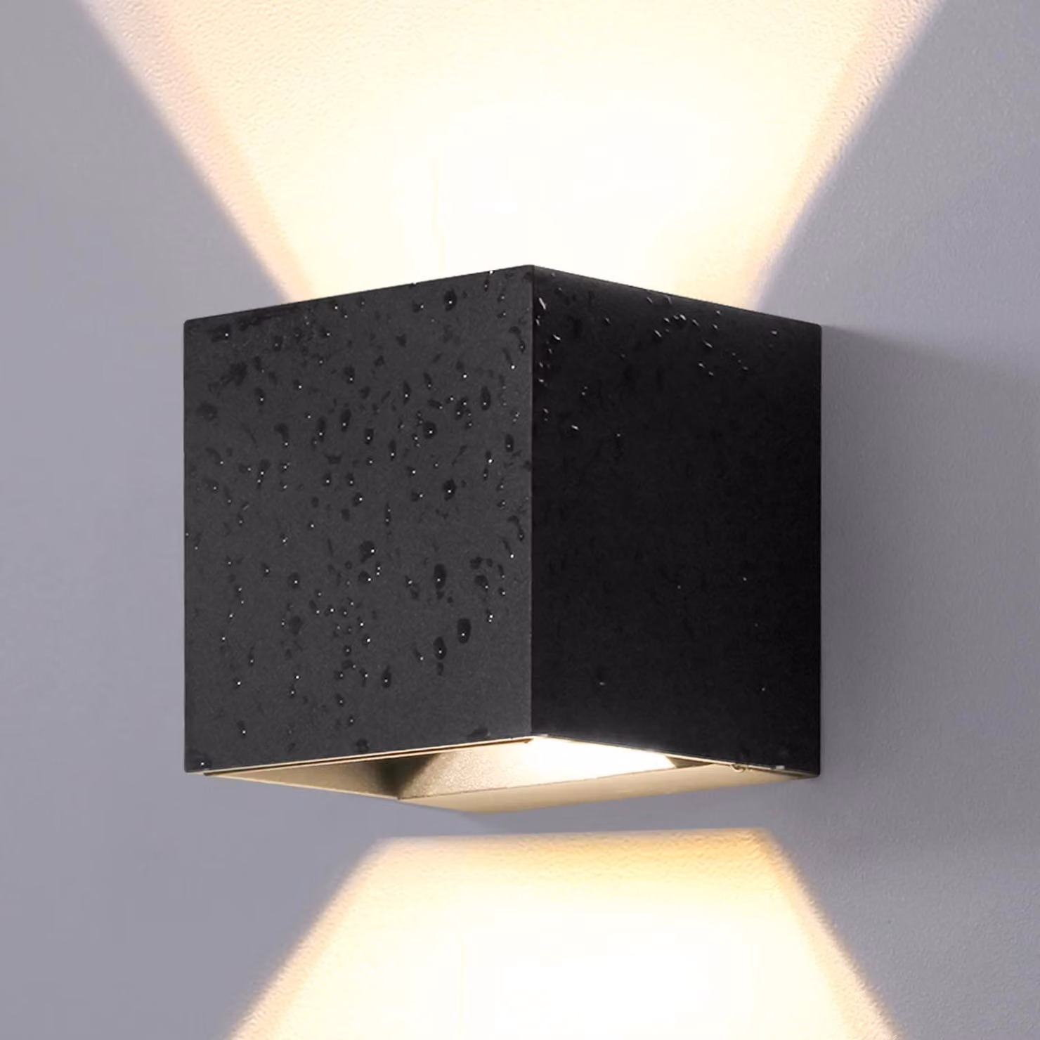 Lampada da parete esterna a LED, 2x6W, 925 lumen, 3000K, grado di protezione IP65, colore nero