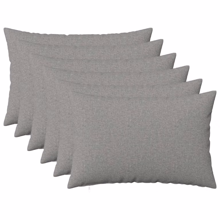 Set di 6 federe vidaXL HEERLEN Grigio, L 50 cm x P 75 cm, in tessuto di poliestere
