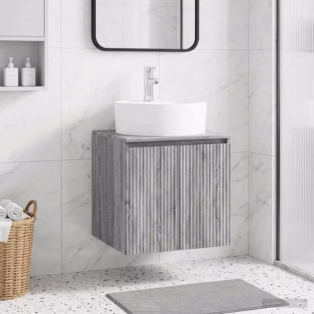 Mobile Lavabo da Parete Sonoma grigio 49,5 x 44,5 x 65 cm 890438
