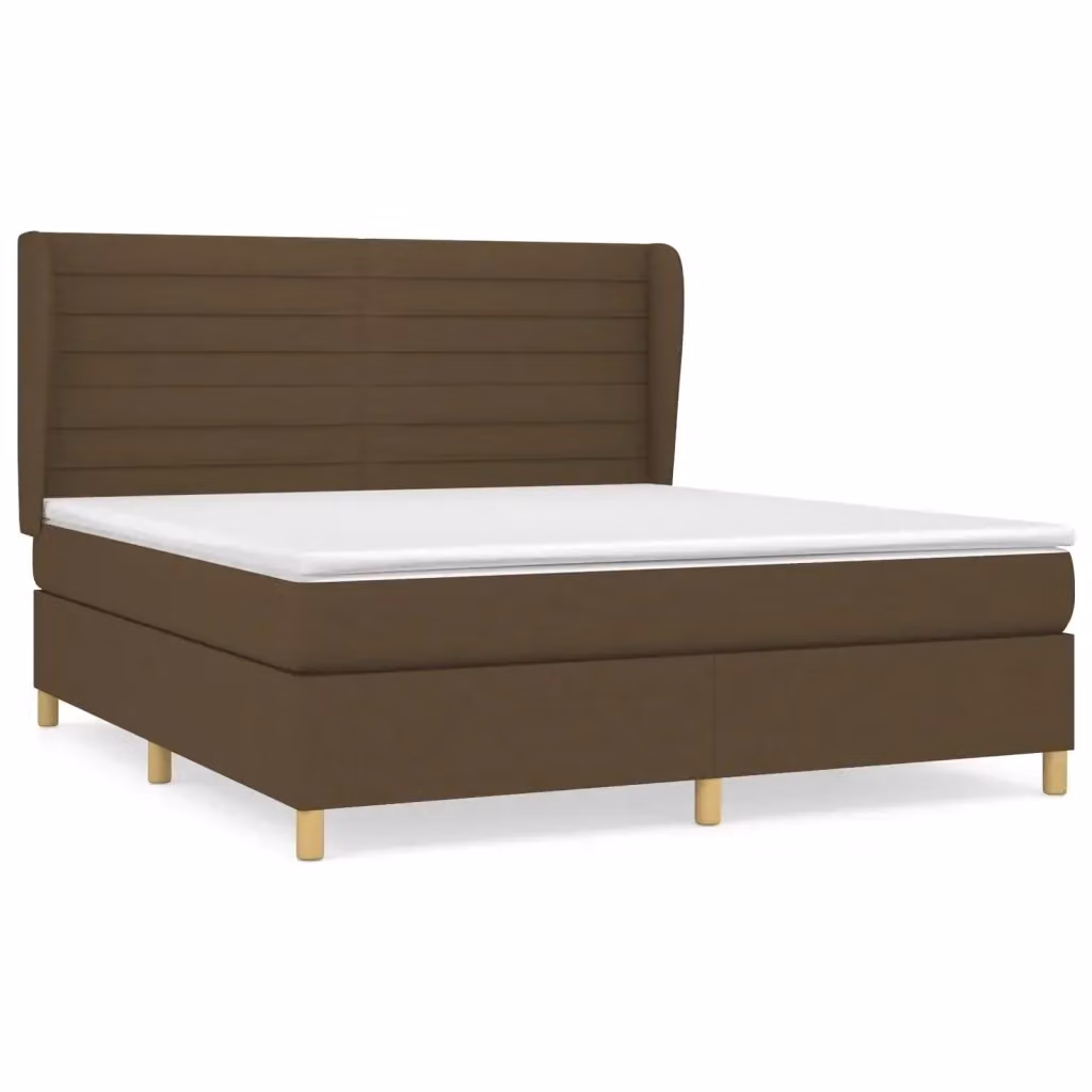 Letto Ibrido vidaXL con Giroletto a Molle e Materasso Marrone e Bianco L/P/H: 160 x 200 x 4 cm – 2
