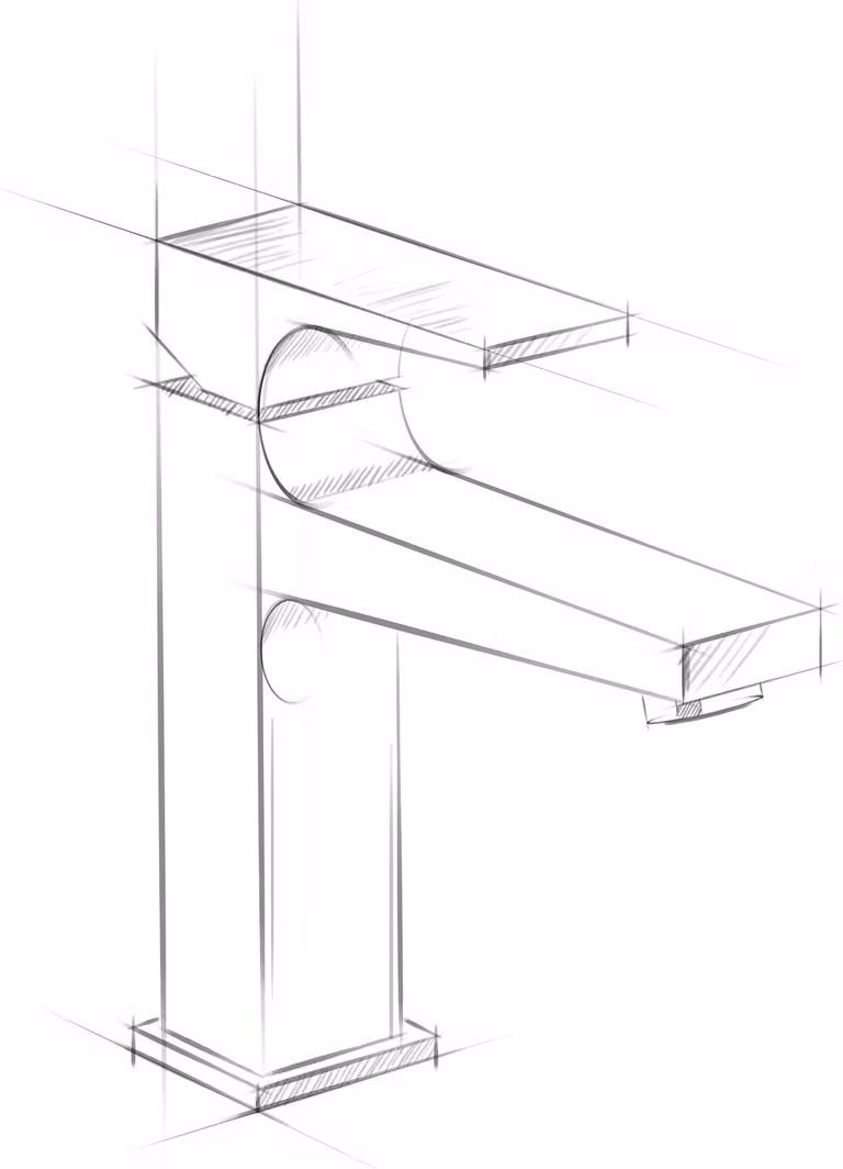 hansgrohe Mitigeur monocommande de lavabo Metropol 110, CoolStart, avec béqu'ille, vidage par poussoir, saillie 135mm, 32508000, 32508000