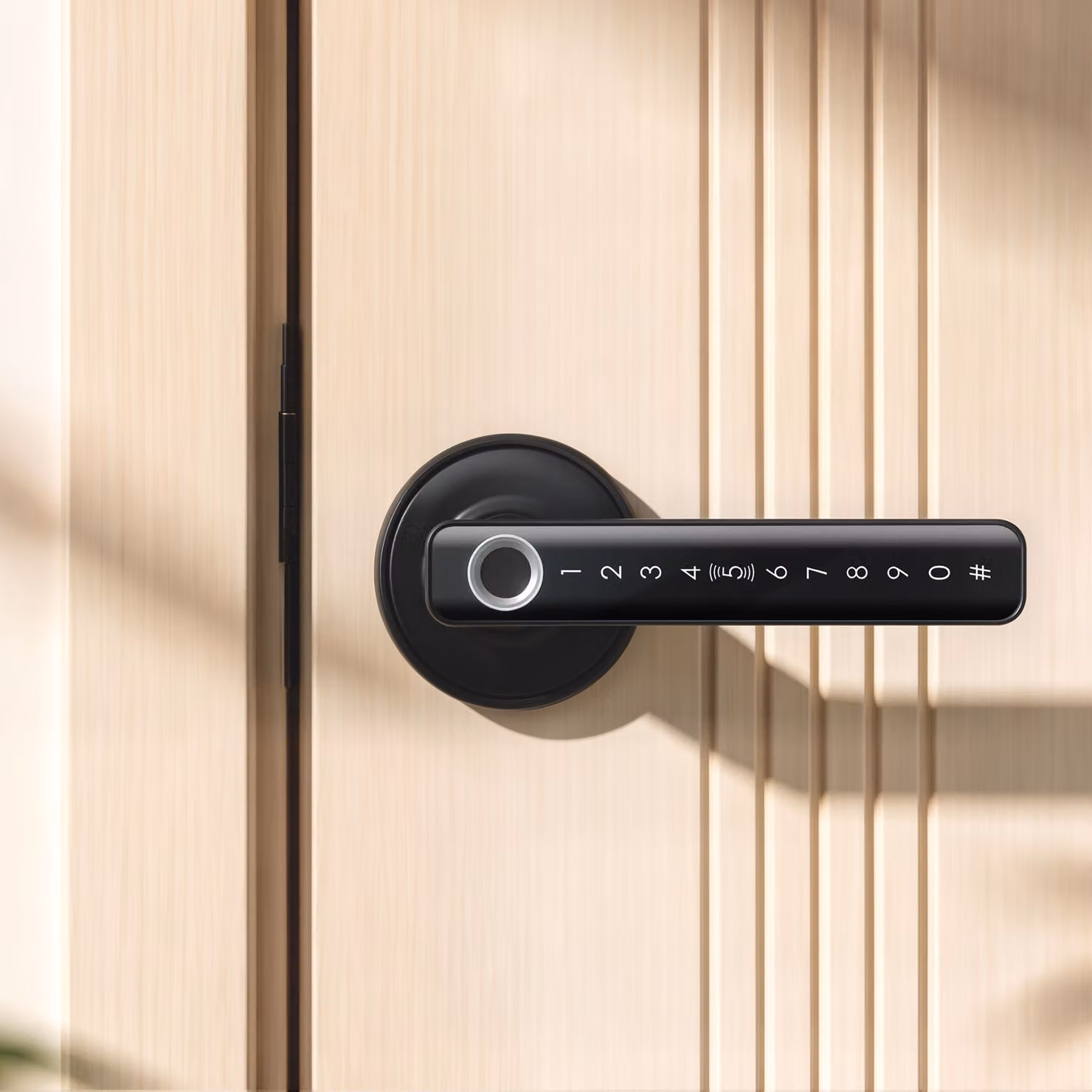 Serratura intelligente per porta HOMCOM con 5 modalità di accesso tramite impronta digitale, APP, NFC, codice e chiave, colore nero – 2