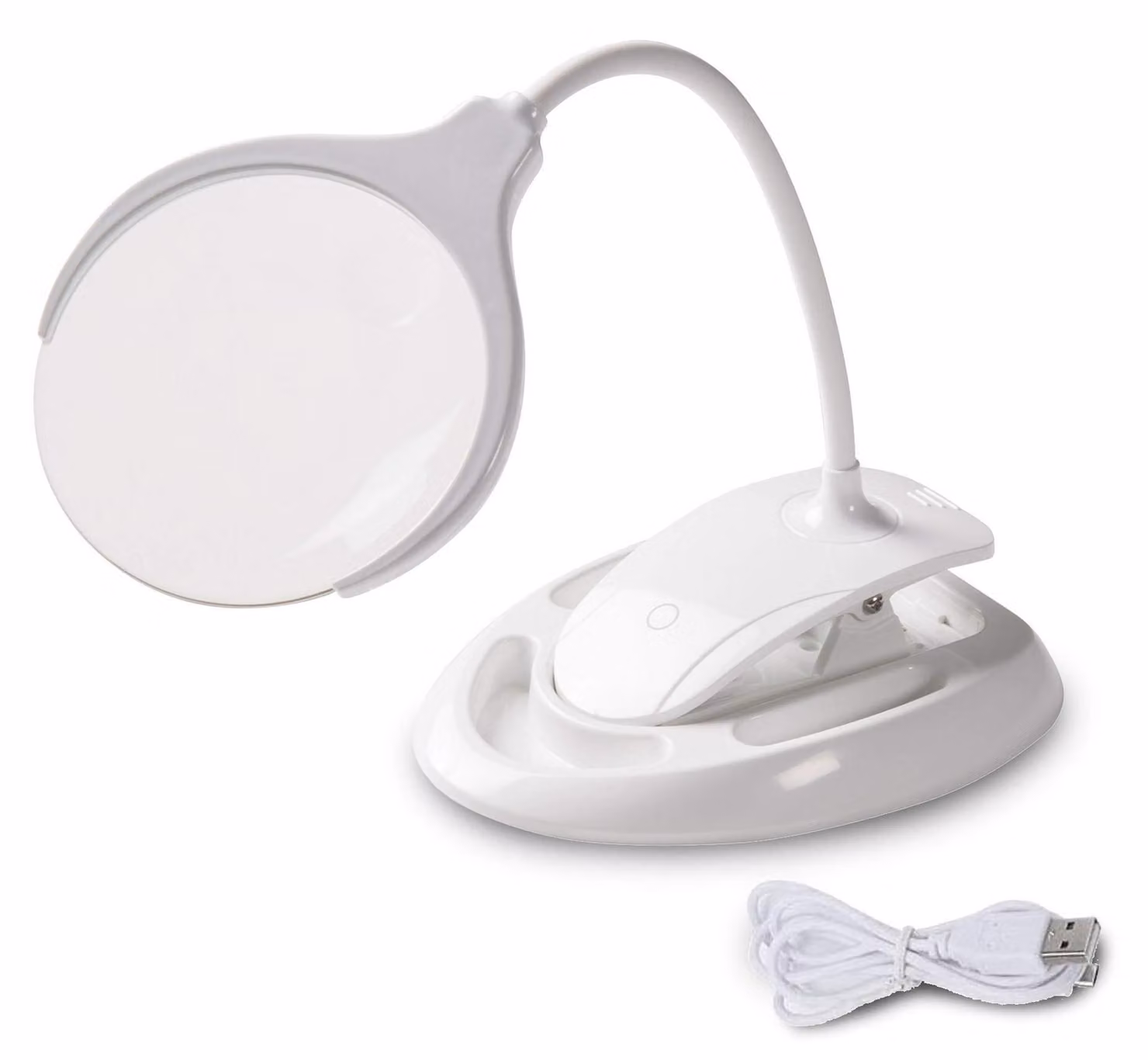 Lente d'ingrandimento a LED, ingrandimento 3x/8x, ricaricabile, con 6 LED, interruttore a sensore tattile